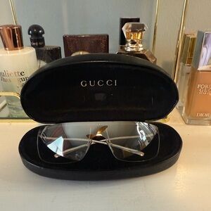 Vintage Gucci GG 2681/S 010HY Rimless Shield Y2K Sunglasses